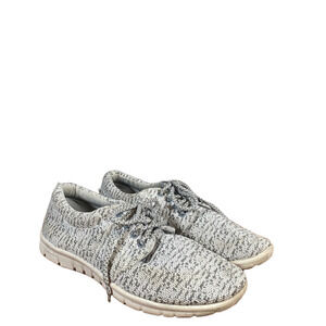 MIA Women’s Heathered Gray Knit Lace-Up Casual Sneakers Low Top Size 8